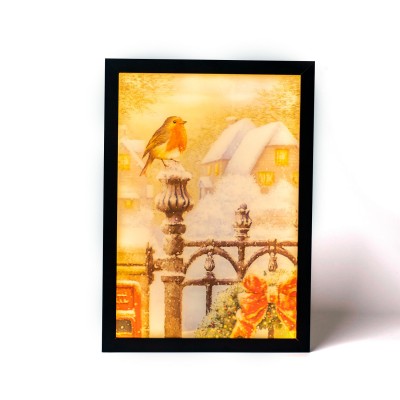 3d lenticular printing of Cardinal with frame for Christian 5d winter scenery wall poster