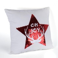 Hot Custom Creative DIY Reversible Sequin Pillow Cover Sofa Christmas Cushion