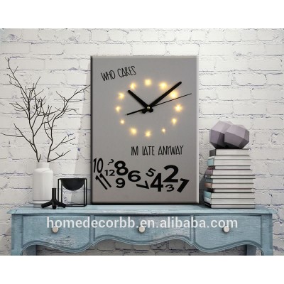 New Products Led canvas painting with wall clock pictures digital canvas prints for home decorative art work wholesale