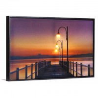 sunset dock designs frame canvas illuminated wall art with led lights up printing wall art for room decorative canvas art work